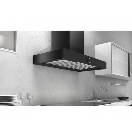 AIRFORCE Vis Boxy AN/A/90 90cm Μαύρο Απορροφητήρας Εντοιχιζόμενος Τζάκι